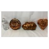 Vintage Copper Molds - Bunny Rabbit & Hearts