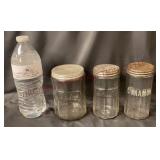 Antique Hoosier Tea, Salt, Cinnamon Canisters Jars