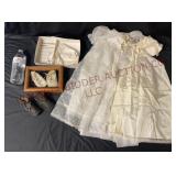 Vintage / Antique Baby Shoes, Christening Gown