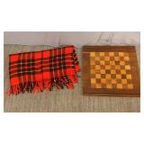 Vintage Faribo Plaid Throw Blanket & Checkerboard