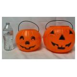 Jack-O-Lantern Blow Mold Candy Buckets - See Desc