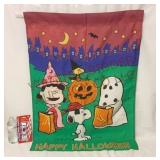 Happy Halloween Peanuts House Flag & Pole Holder