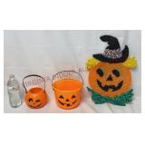 Candy Pails, Melted Plastic Popcorn Jack-O-Lantern