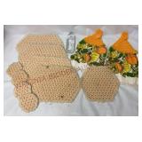 Vintage Yarn Table Set & Hand Towels