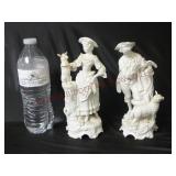 Antique Porcelain Man w Carrier Pigeon & Woman