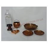 Copper Bowls, Bell, Cookie Cutter & Cauldron