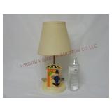 Vintage Nursery Lamp w British Officer & Bird