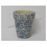 4" Tall Spongeware Flower Pot Marked USA