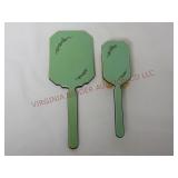 Vintage Handheld Mirror & Vanity Brush