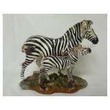Mother & Baby Zebra Figurine ~ 7" Tall