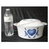 Spongeware Heart Covered Casserole Dish