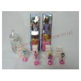 2 Barbie Dolls & 4 Barbie Stamps