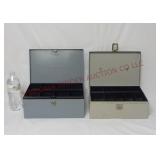 2 ~ Metal Cash Boxes w/ Trays