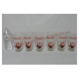Set of 6 ~ Santa Claus Coca-Cola Coke Glasses