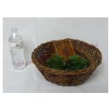 Frogs, Wooden Box Coin Bank & Basket