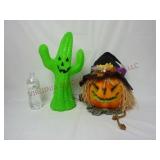 Halloween ~ Light Up Cactus & Fiber Optic Pumpkin