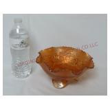 Fenton Carnival Glass Two Flowers Ruffled Bowl