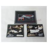 Vintage Smoked Glass Souvenir Trinket Trays Dishes