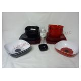 Melamine Dinnerware ~ Red & Black
