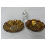 Vintage Goofus Glass Serving Bowls ~ Lot of 2