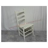 Vintage White Painted Slat Bottom Chair