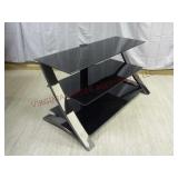 TV Stand / Entertainment Shelf ~ Metal & Glass