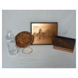 Copper Etching, Bible Stand & Charger