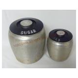 Vintage Spun Aluminum Sugar & Tea Canisters