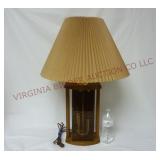 3-Way Table Lamp w Etched Glass & Wood