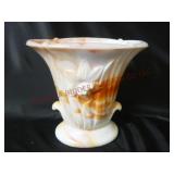 Vintage Akro Agate Slag Glass Floral Urn Vase