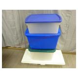 Lot of 4 Storage Totes w/ Lids ~ Various Sizes