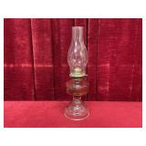 Clear Patterned Glass Base 16.75" Oil Lamp