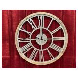 Metal Art w/ Wood Trim 23.5" Quartz Clock - Works