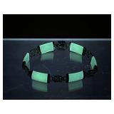 18K & Uranium Glass Bracelet - Marked 18K GB -Note