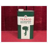 Texaco 1-Quart Outboard Motor Oil Can - Empty