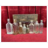 Kraft Cheese Box & 8 Medicine Bottles - Note