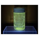 Crown Imperial Pint Manganese Glass Jar - Note