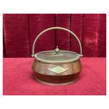 Vtg Milk Glass Lined Tobacco Keeper