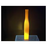 11" Square Cadmium Glass Bottle Vase - Note