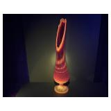 Fenton 21" Cadmium Glass Swung Vase - Note