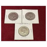 1968, 71 & 73 US Half Dollar Coins