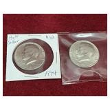 2 1974 US Half Dollar Coins