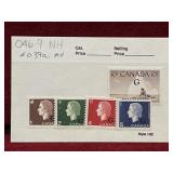 5 Canada Official G-Overprint Mint Stamps