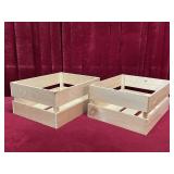2 12.5" x 16" x 7" Wood Crates
