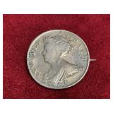 1707 GB Silver Queen Anne Half Crown Broach