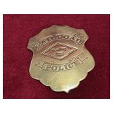 Vtg Reading Lines Railroad Police Badge - Repro