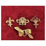 4 Ladies Vtg Watch Pins