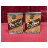 2 1930s Picobac Tobacco Tins - Note