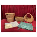 2 70" Table Runners & Wicker Baskets