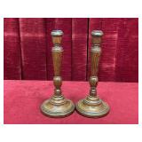 Vtg 11" Wood Candle Holders